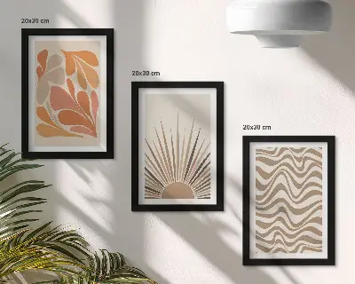 Sada obrazů na zeď sluneční boho v pastelových abstraktních tvarech