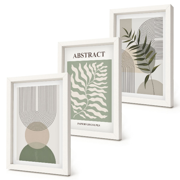 Vícedílný obraz v rámu Botanické abstrakty v rustikálním boho stylu