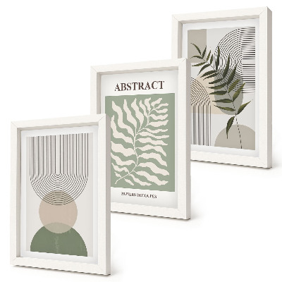 Vícedílný obraz v rámu Botanické abstrakty v rustikálním boho stylu