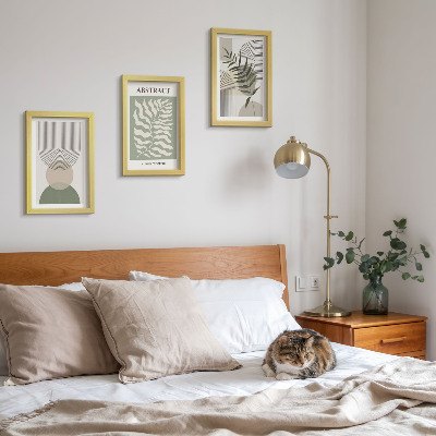 Vícedílný obraz v rámu Botanické abstrakty v rustikálním boho stylu