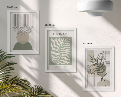Vícedílný obraz v rámu Botanické abstrakty v rustikálním boho stylu