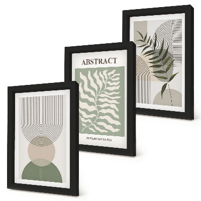 Vícedílný obraz v rámu Botanické abstrakty v rustikálním boho stylu