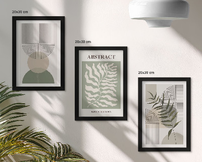 Vícedílný obraz v rámu Botanické abstrakty v rustikálním boho stylu