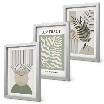 Vícedílný obraz v rámu Botanické abstrakty v rustikálním boho stylu