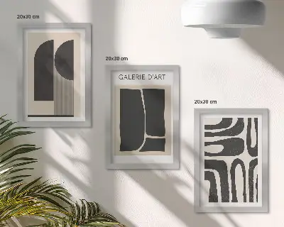 Sada obrazů na zeď minimalistické plakáty s abstraktními tvary
