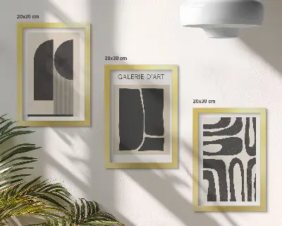 Sada obrazů na zeď minimalistické plakáty s abstraktními tvary