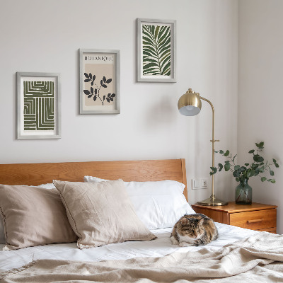 Sada tří obrazů Botanické kompozice ve stylu boho minimalismu