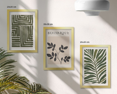 Sada tří obrazů Botanické kompozice ve stylu boho minimalismu