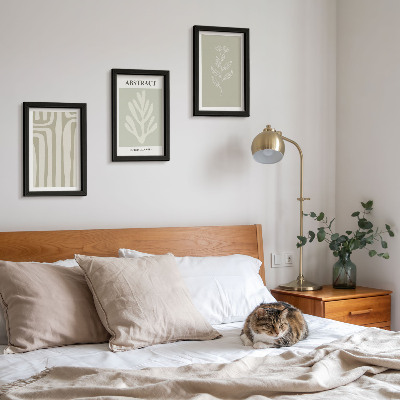 Sada obrazů na zeď Abstraktní rostlinné vzory v tlumených barvách