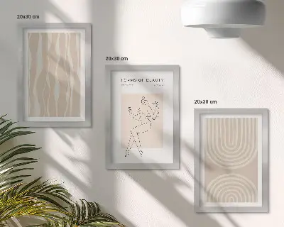 Sada tří obrazů abstraktní vzory v jemném boho stylu