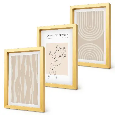 Sada tří obrazů abstraktní vzory v jemném boho stylu