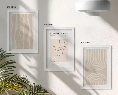 Sada tří obrazů abstraktní vzory v jemném boho stylu