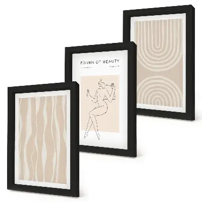 Sada tří obrazů abstraktní vzory v jemném boho stylu
