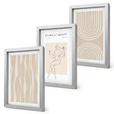 Sada tří obrazů abstraktní vzory v jemném boho stylu