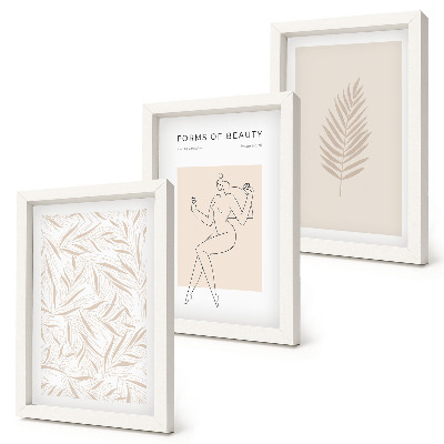 Sada obrazů na zeď Minimalistické botanické motivy designu