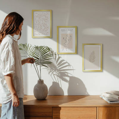 Sada obrazů na zeď Minimalistické botanické motivy designu