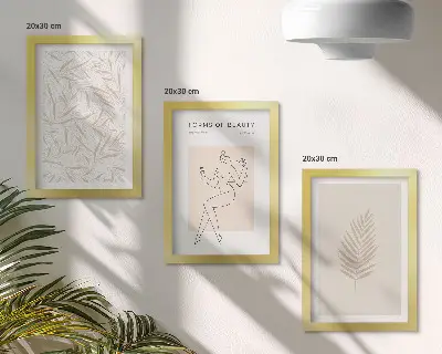 Sada obrazů na zeď s minimalistickými botanickými motivy