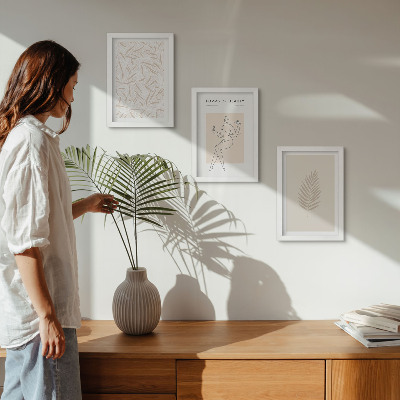 Sada obrazů na zeď Minimalistické botanické motivy designu