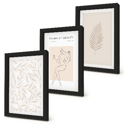 Sada obrazů na zeď Minimalistické botanické motivy designu