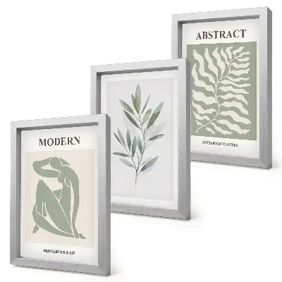Sada obrazů na zeď akvarelový design s boho rostlinami v duchu Matisse