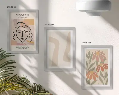 Sada obrazů na zeď žena v moderním stylu s abstraktními vzory