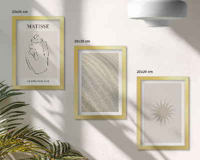 Sada tří obrazů Minimalistické linie, písek, vlny a slunce