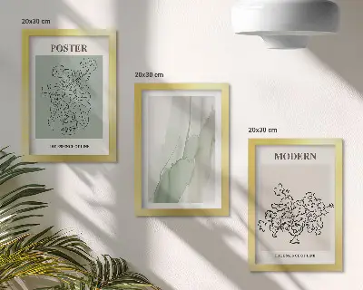 Sada obrazů na zeď květiny ve váze v moderním minimalistickém stylu