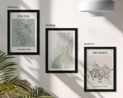 Sada obrazů na zeď květiny ve váze v moderním minimalistickém stylu