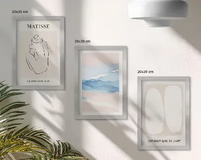 Sada obrazů na zeď obrázky s abstraktními formami a jemnými barvami v duchu Matisse