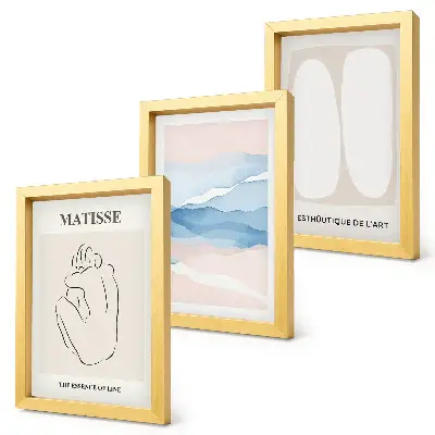 Sada obrazů na zeď obrázky s abstraktními formami a jemnými barvami v duchu Matisse