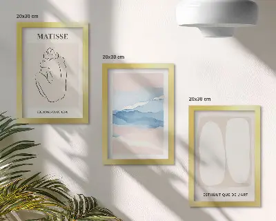 Sada obrazů na zeď obrázky s abstraktními formami a jemnými barvami v duchu Matisse