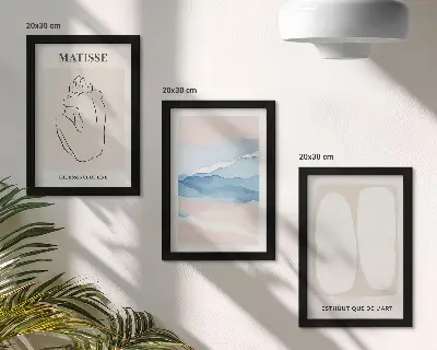 Sada obrazů na zeď obrázky s abstraktními formami a jemnými barvami v duchu Matisse