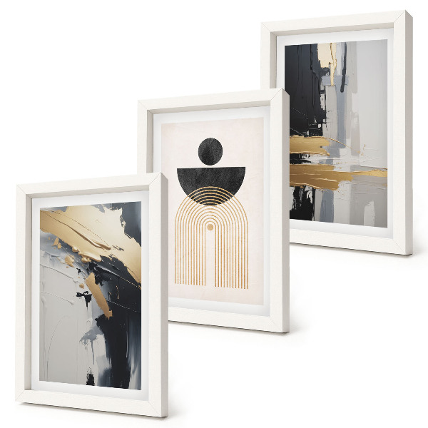 Sada obrazů na zeď Geometrie abstraktní elegantní kompozice