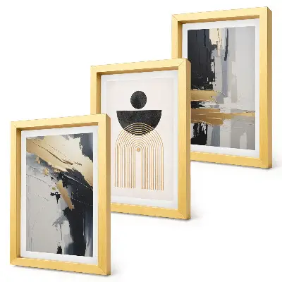 Sada obrazů na zeď geometrická abstraktní elegantní kompozice
