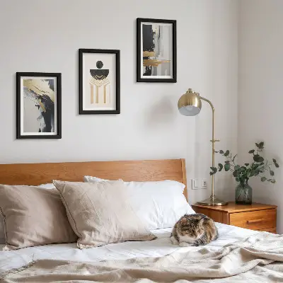 Sada obrazů na zeď geometrická abstraktní elegantní kompozice