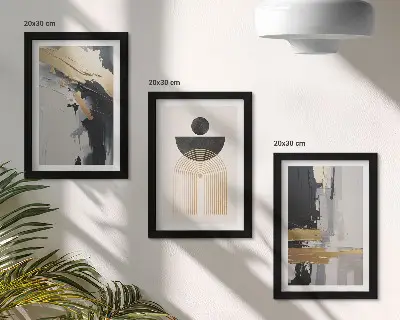 Sada obrazů na zeď geometrická abstraktní elegantní kompozice