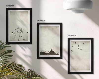 Sada obrazů na zeď Ptáci za letu malovaní minimalistickým stylem