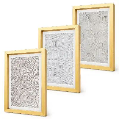 Sada tří obrazů vzory v písku s lineárními geometrickými strukturami