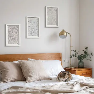 Sada tří obrazů vzory v písku s lineárními geometrickými strukturami