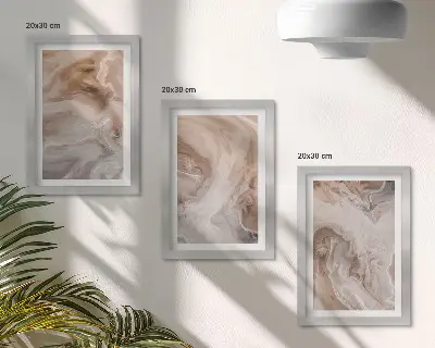 Sada tří obrazů mramorové abstraktní vzory s kamennou texturou