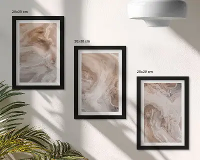 Sada tří obrazů mramorové abstraktní vzory s kamennou texturou