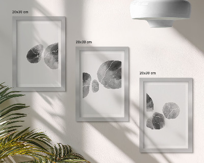 Sada tří obrazů Abstraktní minimalistická malba s skvrnami od barvy