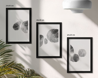 Sada tří obrazů Abstraktní minimalistická malba s skvrnami od barvy
