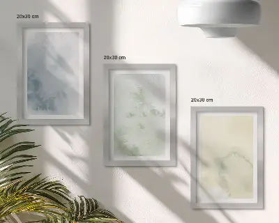 Sada tří obrazů pastelové akvarelové barvy na plátěné textuře