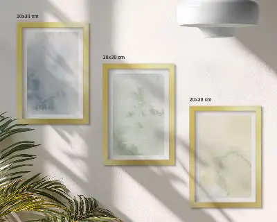 Sada tří obrazů pastelové akvarelové barvy na plátěné textuře