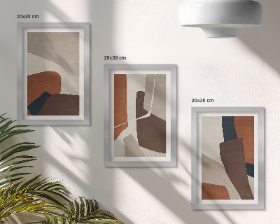 Vícedílný obraz v rámu Abstrakce strukturálních tvarů v moderním stylu