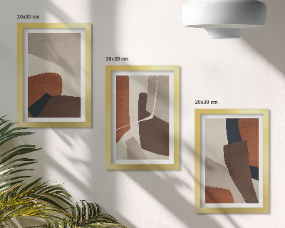 Vícedílný obraz v rámu Abstrakce strukturálních tvarů v moderním stylu