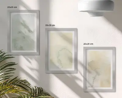 Sada obrazů na zeď pastelové akvarely s texturovaným vzhledem na plátně