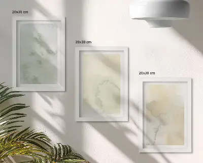 Sada obrazů na zeď pastelové akvarely s texturovaným vzhledem na plátně