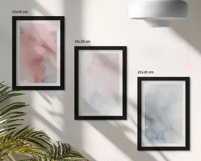 Sada obrazů na zeď pastelové akvarely na plátně s barevnými texturami